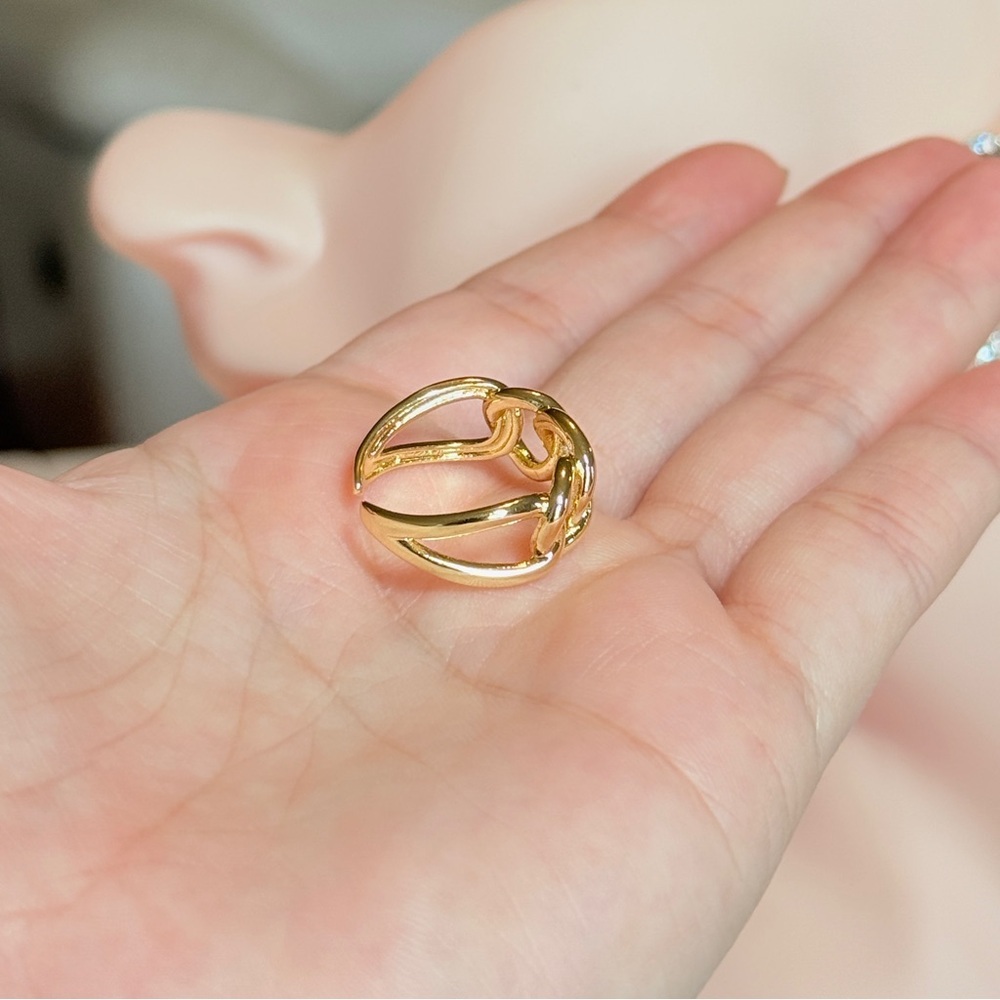 ⚜️ Trendy S925 Gold Chain Link Ring - Picture 5 of 11